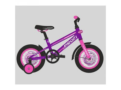 Велосипед детский PROF1 14д. T1477 (1шт) Forward,фиолетов.-розов.,звонок,доп.колеса