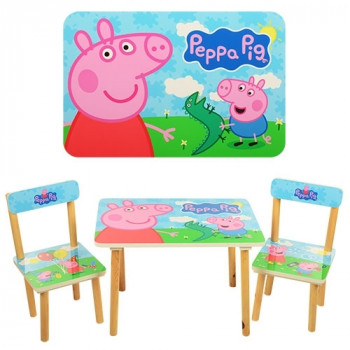 Набор стол и 2 стула  Свинка Пеппа
