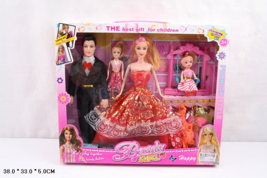 Кукла типа &quot;Барби &quot;Семья &quot; 8638-C4 (48шт/2) с куколками, качелькой, одеждой, в кор.38*33*5см Фото