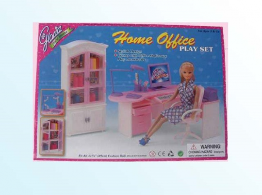 Мебель &quot;Gloria&quot; 24018 (24шт/2) для офиса,комп,письм стол,стул,полка,шкаф,аксесс,в кор. Фото