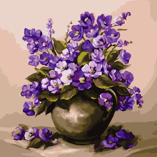 Картина по номерам &quot;Пурпурные цветы&quot; 40*40см Фото