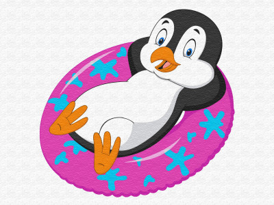 Детская картина по номерам BRUSHME KIDS 30*40 Пингвинчик на отдыхе