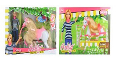 Кукла типа &quot;Барби&quot;Anlily&quot; 99102 (24шт/2) наездница, с лошадью, в кор.46*8*33см