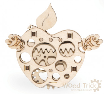 Модель сувенирно-коллекционная &quot;Яблоко&quot;, дерево, в пак. 14*10,5*0,5см, ТМ WOOD Trick