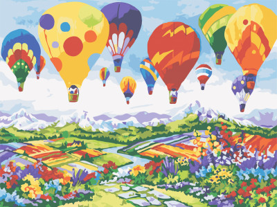 Картина по номерам &quot;Воздушные шары над Провансом&quot;,  в термопакете  30*40см, ТМ ArtStory