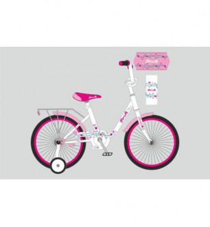 Велосипед детский PROF1 20д. Y2085 (1шт) Flower, бело-розовый,звонок,подножка