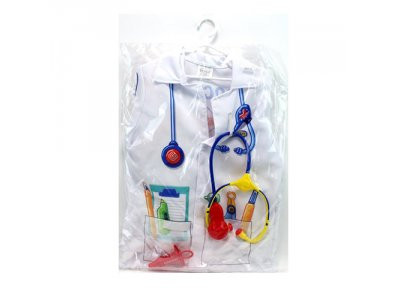 Доктор KN522 (24шт) халат дл. 48см, стетоскоп, шприц, в кульке, 36-55-2см