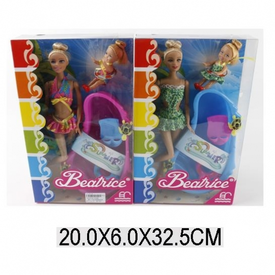 Кукла типа &quot;Барби &quot; 3184D 2 вида, шарнир, с куколкой, ванной, аксесс, в кор.20*6*33см Фото