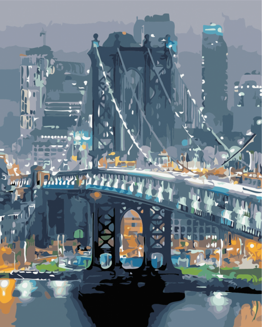 Роспись по номерам &quot;Бруклинский мост&quot; в кор. 40*50см, ТМ ArtStory Фото