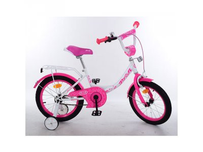 Велосипед детский PROF1 16д. Y1614 (1шт) Princess,бело-малинов.,звонок,доп.колеса