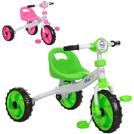 Велосипед M 3254 (4шт) 3колеса,колесаEVA,д77-ш50-в57см,2цвета(розовый, зеленый), Фото