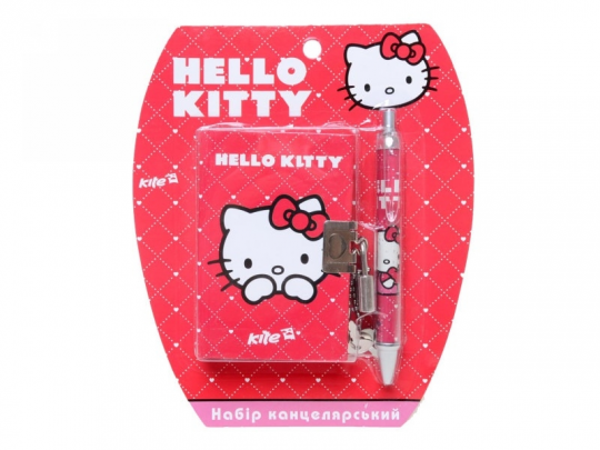 Набор канц., блокнот на замке+ручка Hello Kitty /1/24/144/ Фото