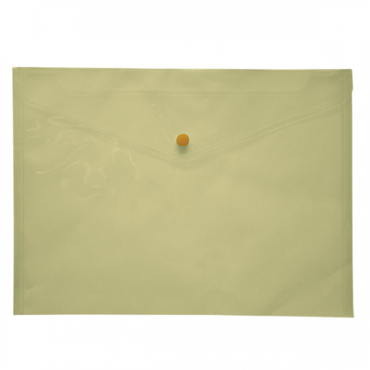 Папка-конверт А4 на кнопці JOBMAX, прозора, жовтий Фото