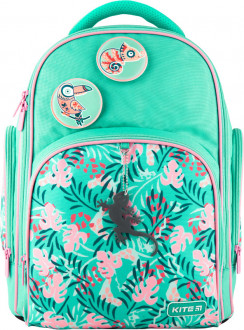 Рюкзак школьный Kite Education Tropical для девочек 780 г 38x29x16.5 см 16 л Бирюзовый (K20-706M-5)