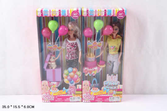 Кукла типа &quot;Барби&quot; 2 вида, набор для Дня рождения, в кор.15,5*6*35см /48-2/ Фото