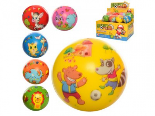 Мяч детский фомовый E3019 (576шт) 7см, животные, 24шт(микс видов) в дисплее, 29,5-22,5-15см Фото