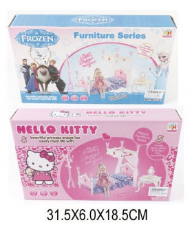 Мебель &quot;Frozen &quot;Hello Kitty &quot; 901-320/1 (60шт/3) 2 вида, спальня, в кор. 32*6*19см
