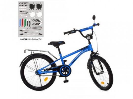 Велосипед детский PROF1 20д. Y20212 (1шт) Zipper,сине-черный,звонок,подножка Фото