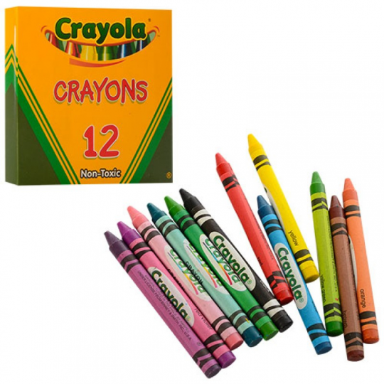 Карандаши восковые цветные 12 цветов, Crayola аналог Фото