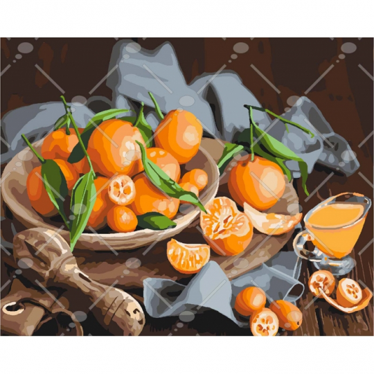 Картина по номерам Натюрморт &quot;Оранжевое наслаждение&quot;, в термопакете 40*50см Фото