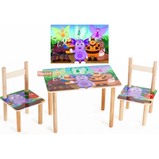 Детский Набор столик и два цветных стульчика Лунтик Арт. 063 Фото