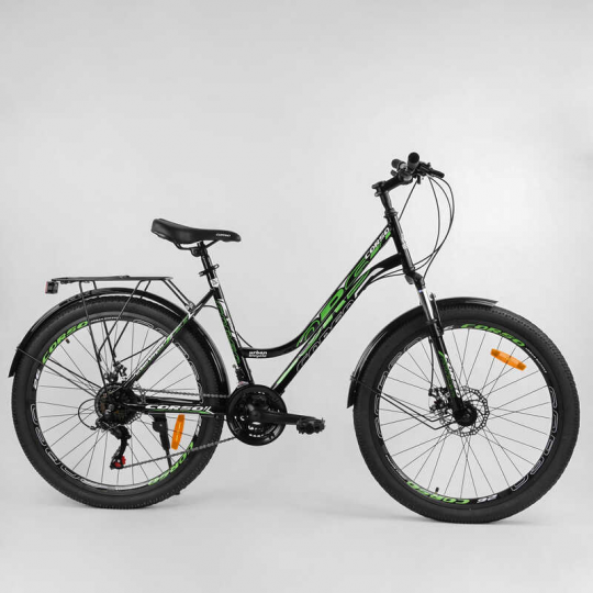 Велосипед Спортивный CORSO «URBAN» 26&quot; дюймов 78922 (1) рама металлическая, SunRun 21 скорость, крылья, багажник, собран на 75% Фото