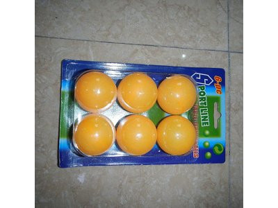 Теннисные шарики MS 0226 (240шт) 40мм, PP, бесшовный, 1 упаковка 6шт, на листе, 10,5-17,5-4см