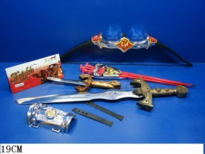 Рыцарский набор 6654A (60шт/2) меч,лук и стрелы,…в пакете 19см