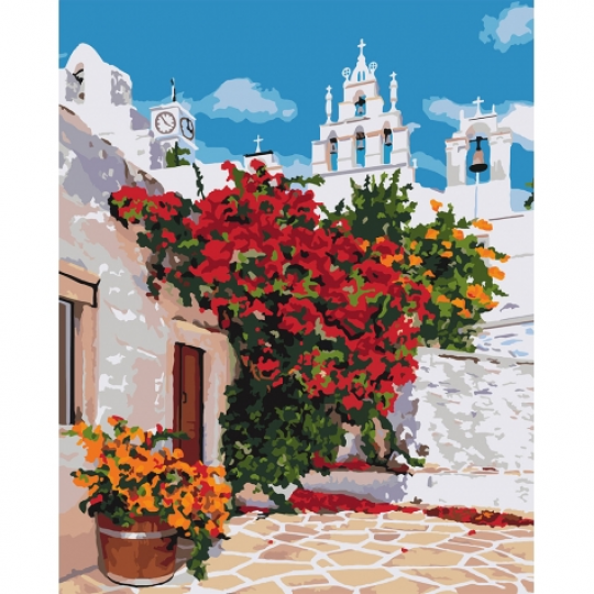 Картины по номерам - Цветущая Греция (КНО3577) 40*50 см Фото