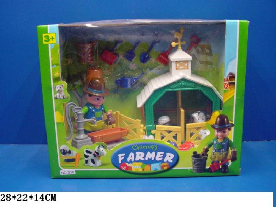 Игровой набор &quot;Юный фермер &quot;318 (36шт/2) в коробке 28*22*14 см. Фото
