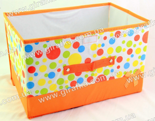 Ящик для хранения оранжевый &quot;Горошек&quot; Фото
