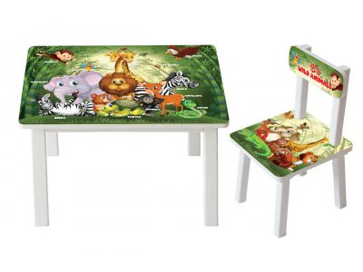 Детский стол и стул Дикие Животные BSM2K-80