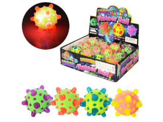 Мяч детский MS 0741 (144шт) резина,7см,в кульке,свет,микс цветов,на бат-ке, 12шт в дисплее,26-19-7см Фото