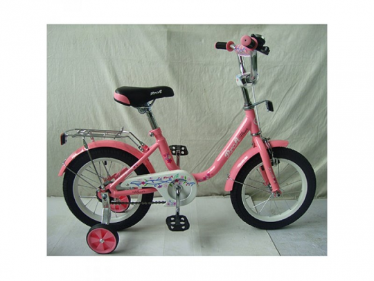 Велосипед детский PROF1 14д. L1481 (1шт) Flower, розовый,звонок,доп.колеса Фото