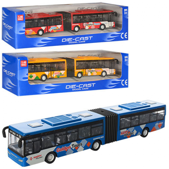 Автобус 632-30 (72шт) инер-й, 22см, 3 цвета, в кор-ке, 26-6,5-7см Фото