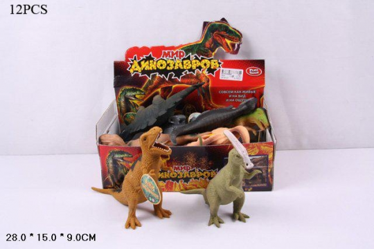 Животные резиновые 7210 Динозавры, 6 видов, в кор. 28*15*9 см Фото