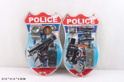 Полицейский набор 23-7 (144шт/2) пистолет, бинокль, рация, на планшетке 37*21*3см