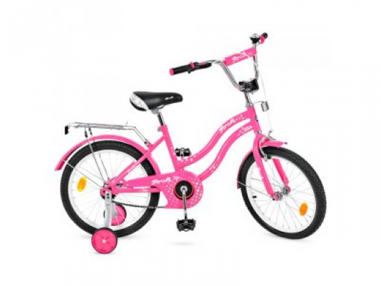 Велосипед детский PROF1 12д. L1292 (1шт) Star, малиновый,звонок,доп.колеса Фото