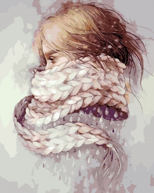Роспись по номерам &quot;Девушка-зима&quot; в кор. 40*50см, ТМ ArtStory Фото