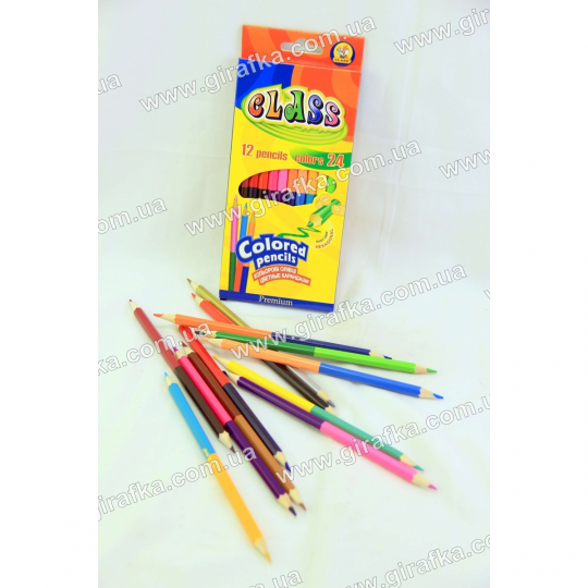 Цветные карандаши Class Премиум 12 карандашей 24 цвета Фото