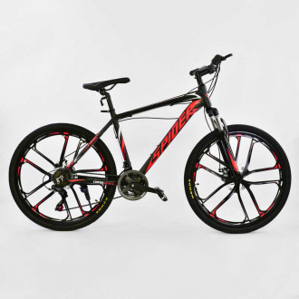 Велосипед Спортивный CORSO 26&quot;дюймов JYT 006 - 7322 BLACK-RED SPIDER (1) Алюминий, 21 скорость