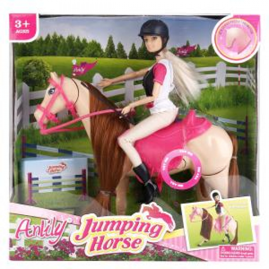Кукла типа &quot;Барби&quot;Anlily&quot; в костюме наездницы, с лошадью,  лошадь скачет, в кор. 34*11 см Фото