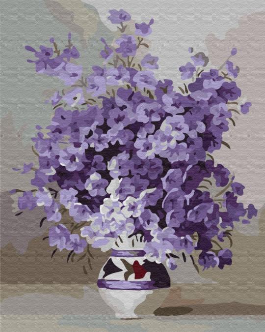 Картина по номерам 40*50 Фиолетовое цветение Фото