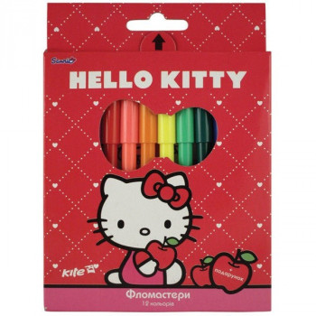 Фломастеры цветные 12 цв Hello Kitty