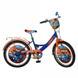 Велосипед детский PROF1 мульт 20д. PR2043 (1шт) Racing,оранж-синий,зеркало,звонок,