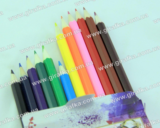 Цветные карандаши Перше вересня 12 цветов в дизайне для девочек - 4 вида Фото