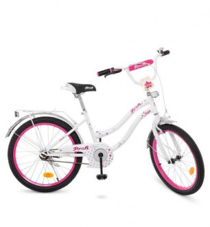Велосипед детский PROF1 20д. Y2094 (1шт) Star,бело-малинов.,звонок,подножка