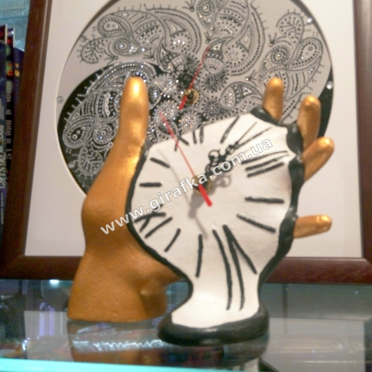 Расписные дизайнерские часы Time Art - время которое течет(смотрите фото готовой работы) Фото