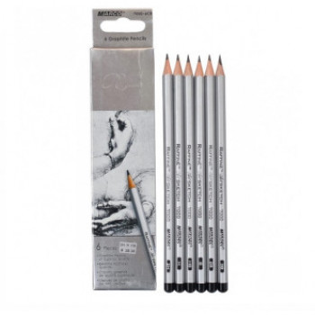 Набор графитовых карандашей, 6 шт. разной твердости/мягкости, MARCO Raffine 7000-6CB