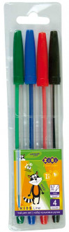 Набір із 4-х кулькових ручок, 4 кольори